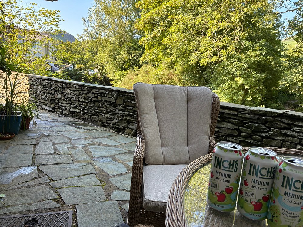 The shaded patio garden at Beck Allans